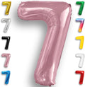 Pink Pearl Number Balloon 7 Mylar Foil Macaron Balloons 16 Inch by Unknown