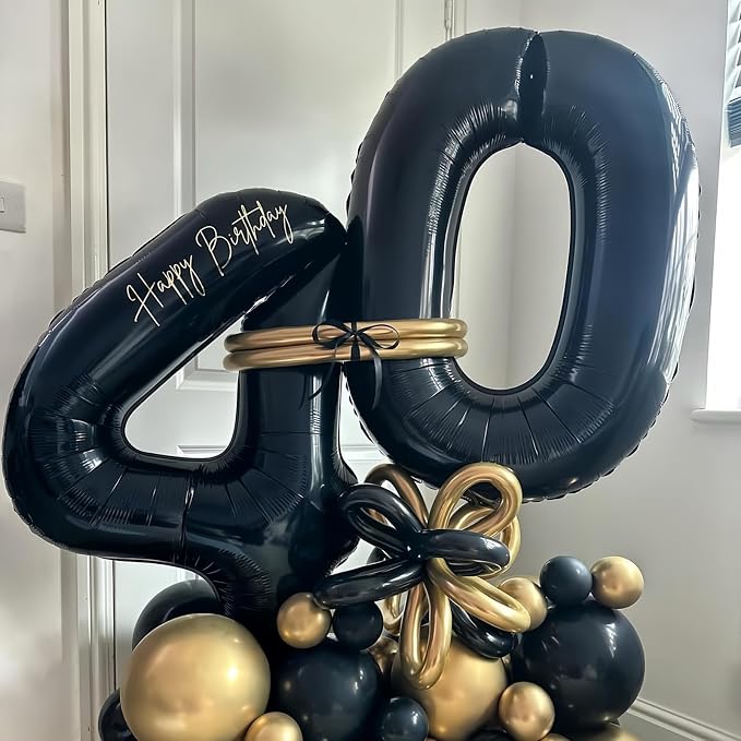 Black 7 Balloon Number, 40 Inch Number 7 Balloon Large Black 7 Foil Mylar - Image 7