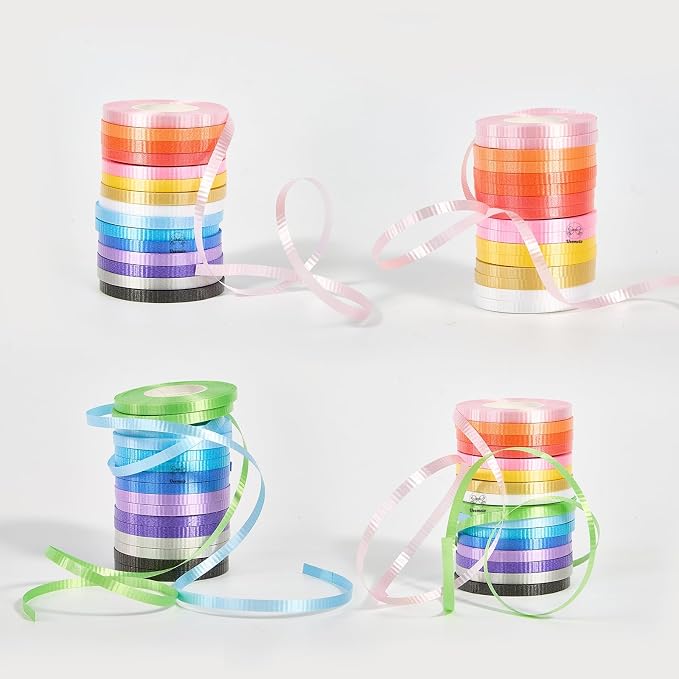 48 Rolls 16 Colors Curling Ribbon Balloon Curling Ribbons Set, 3/16 Inch x 11 - Image 4