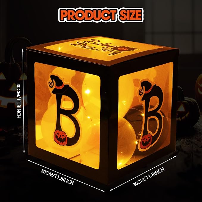 Baby First Halloween Decorations Balloons Boxes 4 Pcs Letter Blocks Transparent - Image 4