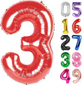 Red Number 3 Balloon 40 Inch, 3rd Birthday Party Decorations Men Women | Foil by IWERP
