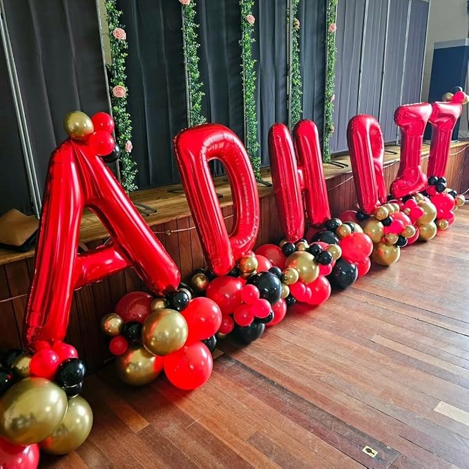 Red Letter O Balloons, O Balloon 40 Inch O Balloons Letter - Image 3