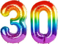 40 Inch Number 30 Balloons for 30th Birthday Party Decorations, 0-100 Rainbow by FOBELEC