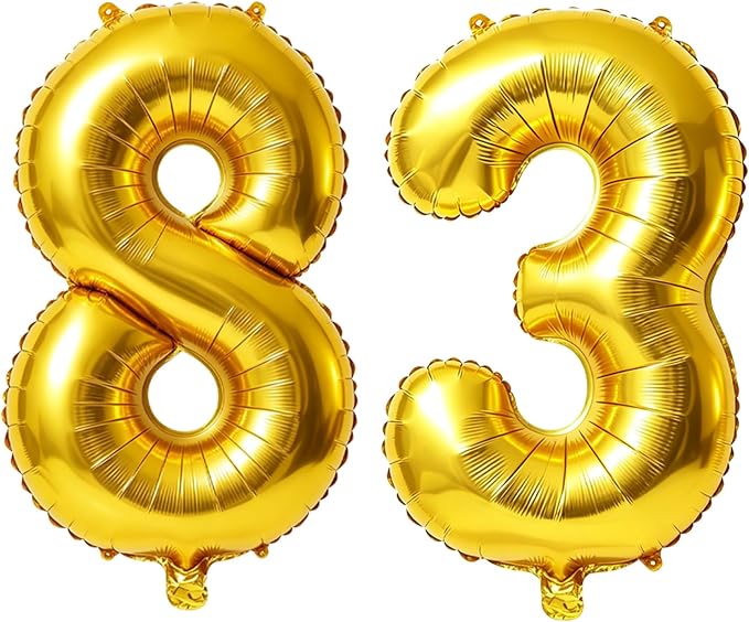 40 Inch Number 83 Balloons for 83rd Birthday Party Decorations, 0-100 Gold by FOBELEC
