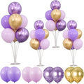 4 Sets Balloon Stands Kit for Table Purple Gold Balloons Holder Sticks by JUIIZAY