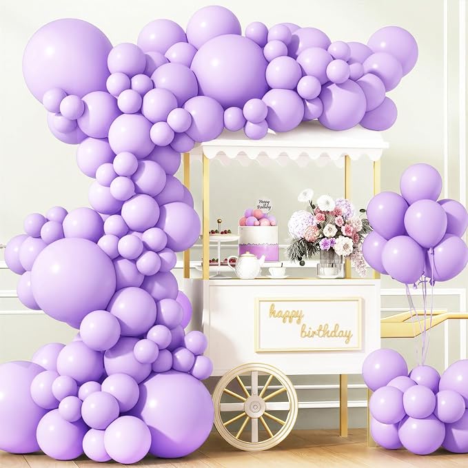 APLANET 150pcs Pastel Purple Balloon Different Sizes 18 12 10 5 Inches Light by ZJHAI
