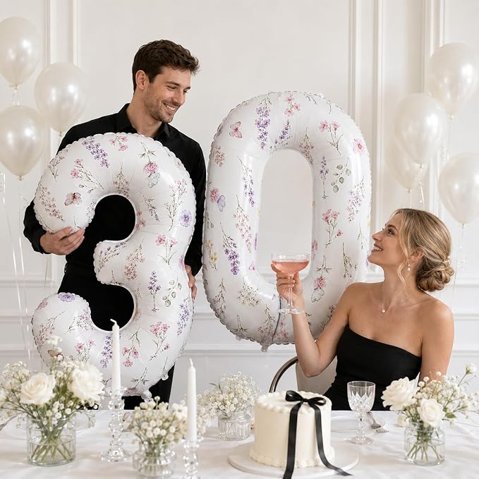 Flower Number 30 Balloons for Wildflower 30th Birthday Party Decorations | 40'' - Image 6