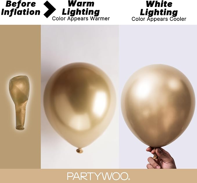 PartyWoo Metallic Gold Balloons 85pcs Chrome Gold Color 18 12 10 5 Inch | 18 12 - Image 3