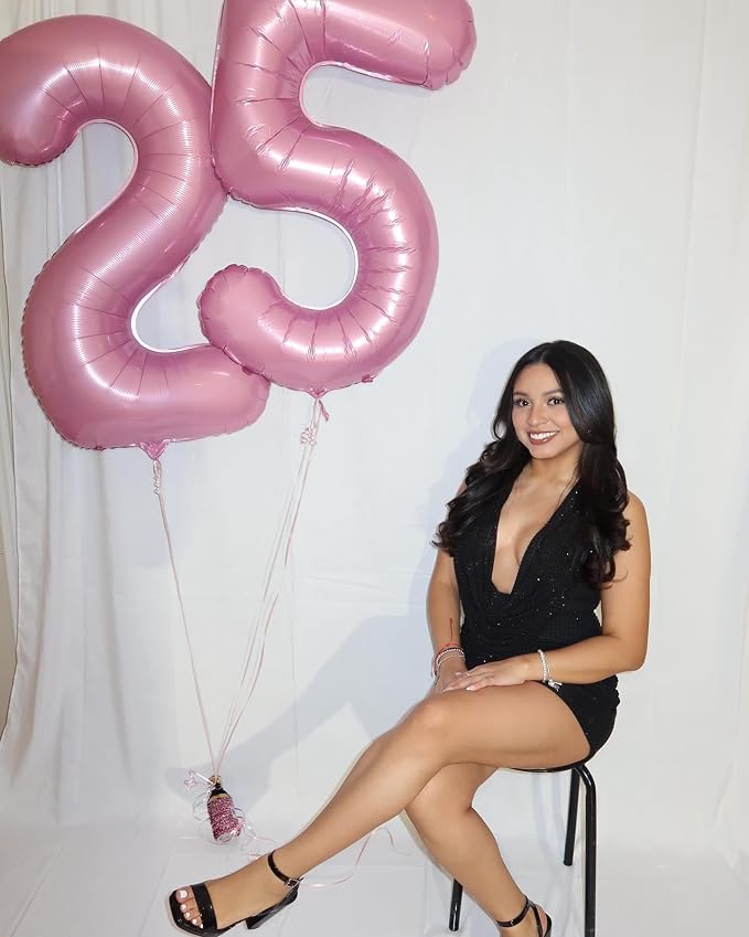 40 Inch Pastel Pink Number 2 Balloon, 2nd Birthday Party Decorations | 40 Inch - Image 4