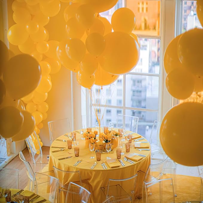 PartyWoo Yellow Mustard Yellow fall Latex Helium Balloons 50pcs | Balloons - Image 6