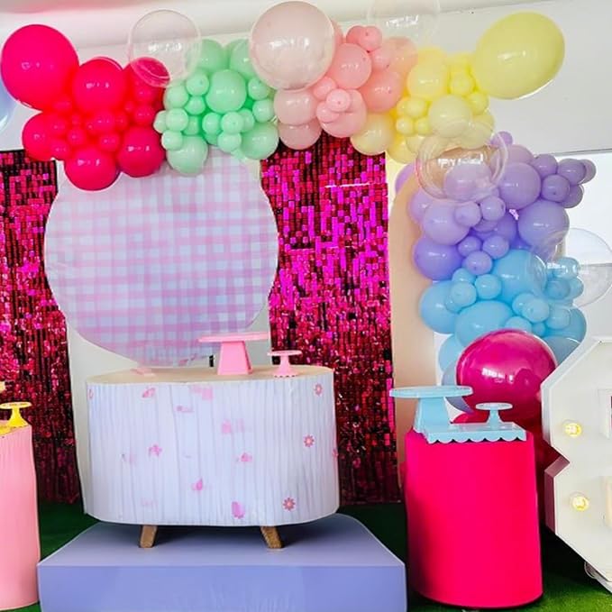 Colorful Rainbow Balloons Assorted Pink Blue Yellow Green Balloons 60PCS 12INCH - Image 5