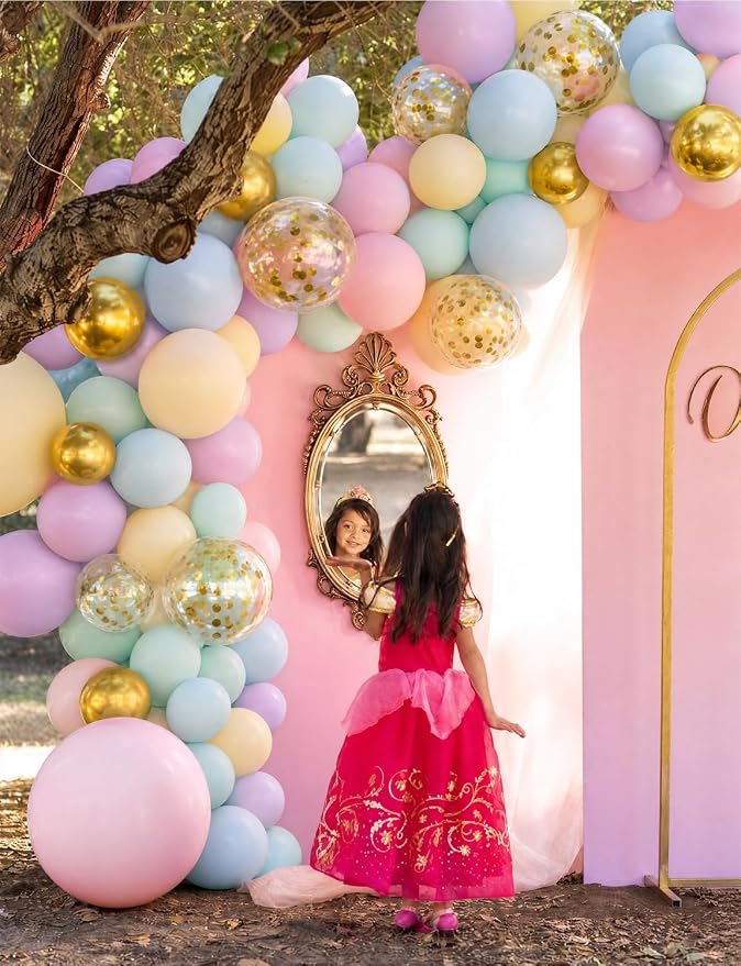 Princess Balloon Garland Arch Kit, Castle Carriage and Crown Foil Balloons - Image 3