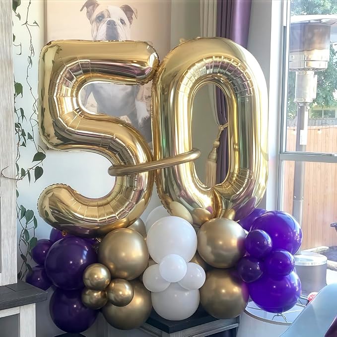 Champagne Gold 30 Balloon Number, 40 Inch Light Gold 30 Balloons Big Foil Mylar - Image 6