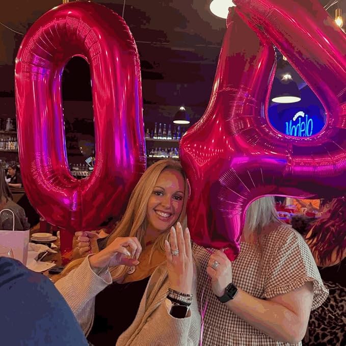 22 Balloon - Hot Pink Birthday Number Balloons, 40 Inch Party Decorations | Hot - Image 7