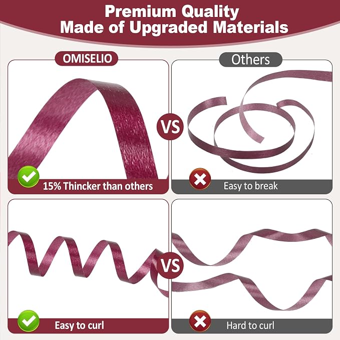 Burgundy Red Curling Ribbon - Image 4