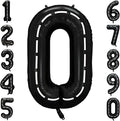 Black and White Stripes Number 0 Balloon 40 Inch, Foil Road Style Numeral | by Unknown