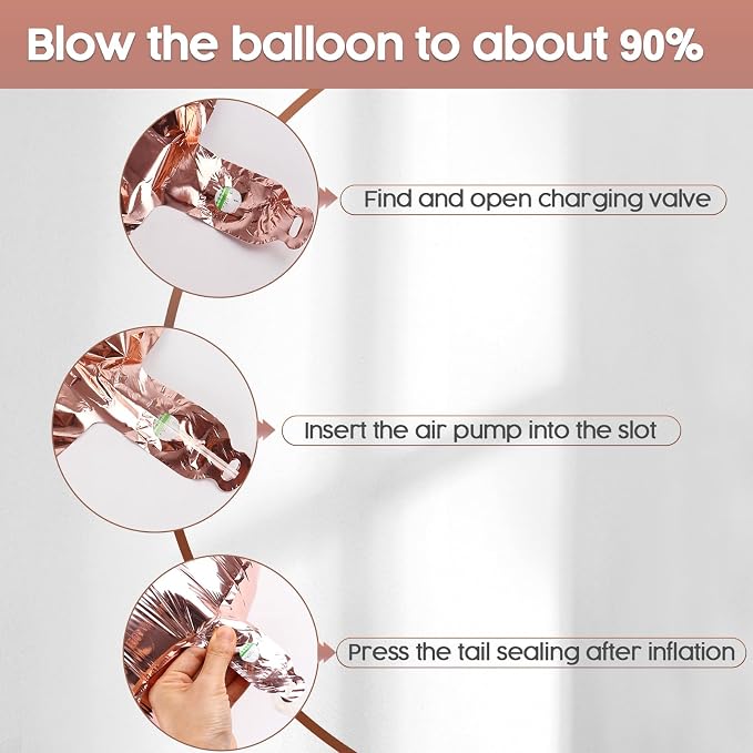 3 Balloon - Rose Gold Birthday Number Balloons, 40 Inch Party Decorations | - Image 6