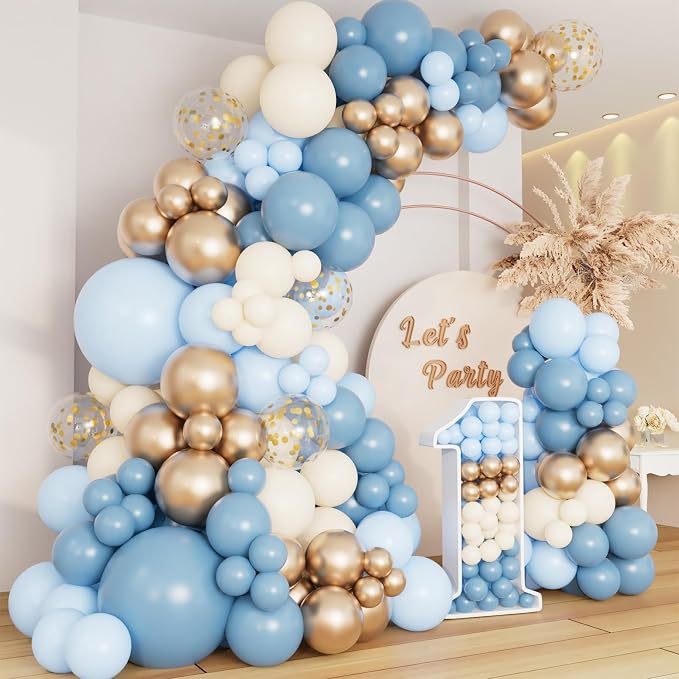 DBKL Dusty Baby Blue Balloon Arch Garland Kit, Different Sizes 18 12 10 5 inch by DBKL