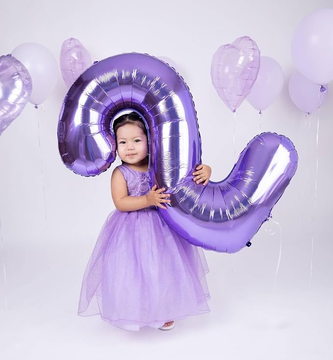 12 Balloon - Purple Birthday Number Balloons, 40 Inch Decorations Men Women | - Image 3