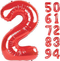 Red 2 Balloon - Number Balloon 40 Inch, 2nd Red Birthday Decorations | Large by IWERP