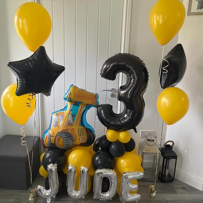 Black 7 Balloon Number, 40 Inch Number 7 Balloon Large Black 7 Foil Mylar - Image 3