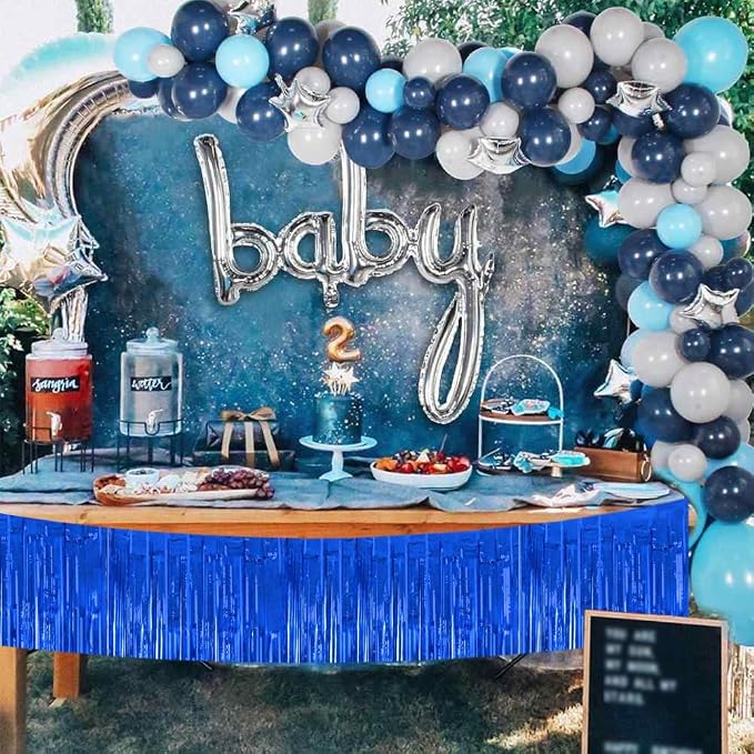 BEISHIDA 3 Packs Metallic Foil Fringe Garland Blue Wall Hanging Tinsel Fringe - Image 6