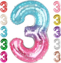 3 Balloon Numbers Birthday Decorations, 40In Pink Purple Blue Balloons | by Mluchee