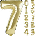 40 Inch Number 7 Balloons for 7th Birthday Party Decorations, 0-100 Champagne by FOBELEC