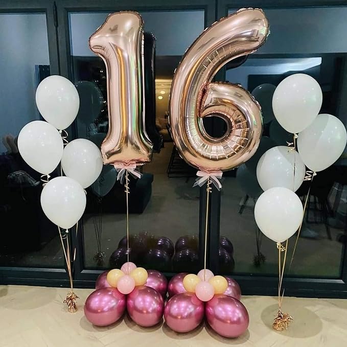 40 Inch Rose Gold 19 Balloons Giant 19 Balloons Rose Gold 19 Birthday Balloons - Image 4