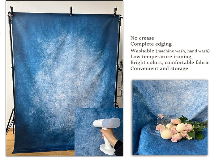 5x7ft Dark Blue Gradient Portrait Photo Backdrops Bright Center Abstract - Image 5