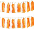 We Moment Orange and White Tassel Garland，Tissue Tassel Banner by We+Moment