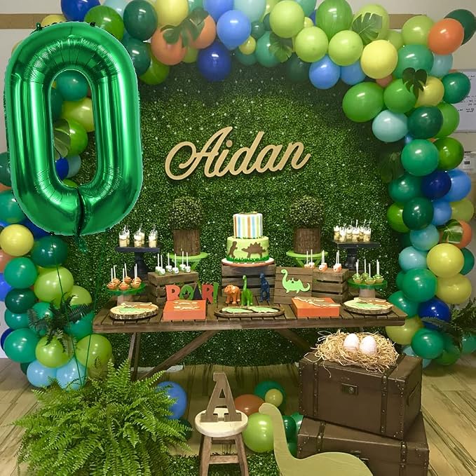 TONIFUL 40 Inch Dark Green Number 0 Balloon Large Foil Birthday Party Decor | - Image 4
