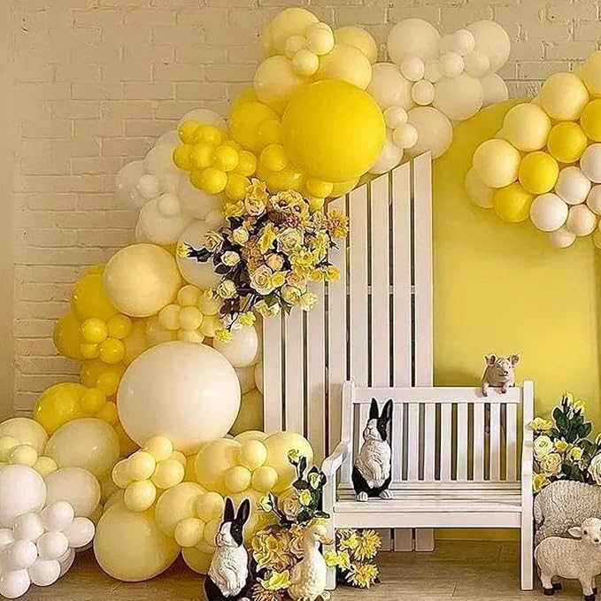 Voircoloria 66pcs Pastel Yellow Light Yellow Latex Party Balloons, 12inch | - Image 5