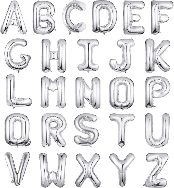Letter Balloons 16 Inch Mylar Foil Alphabet Letter A-Z Balloons Set by LIOZEOKUN