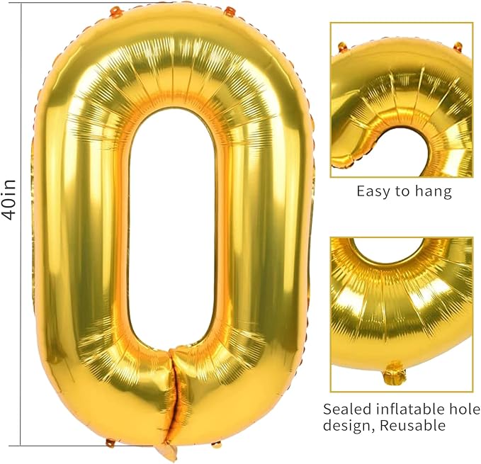 40 Inch Gold 27 Balloon Numbers, 27th Birthday Party Decorations | Large Self - Image 3