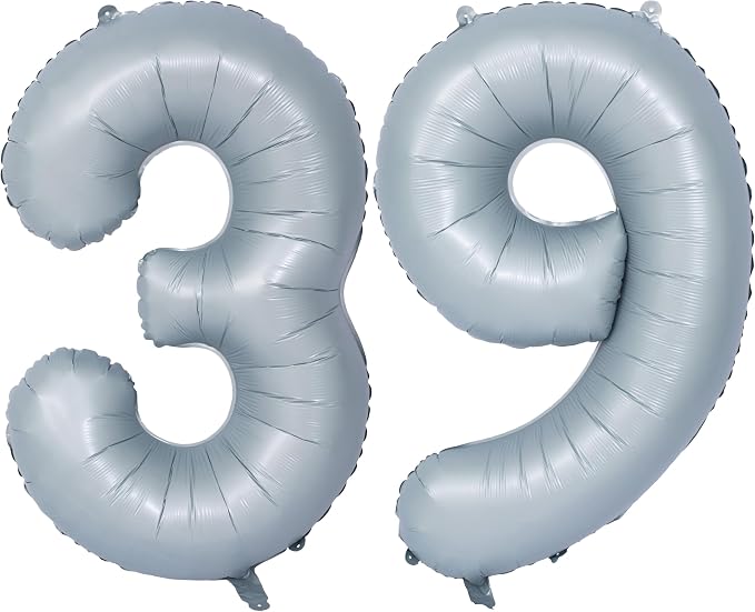 40 In Matte gray Number Balloon Helium Foil Mylar Birthday Balloon Digit 39 | by Exquisitehighqualitypartydecorationstomeetyoureveryneed%EF%BC%81