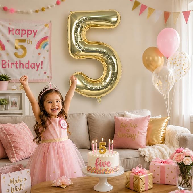 Champagne Gold 18th Birthday Balloons Number 18, 40 Inch Large Foil 1 & 8 - Image 4