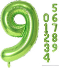 40 Inch Balloon Number 9 Green, Large Foil Number Balloons Set 0-9, Digital 9 by Lingqiang