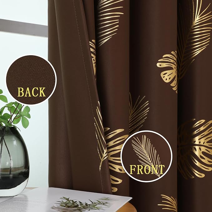 Brown Blackout Curtains for Living Room 72 Inch Length 2 Panels Set, Room - Image 3