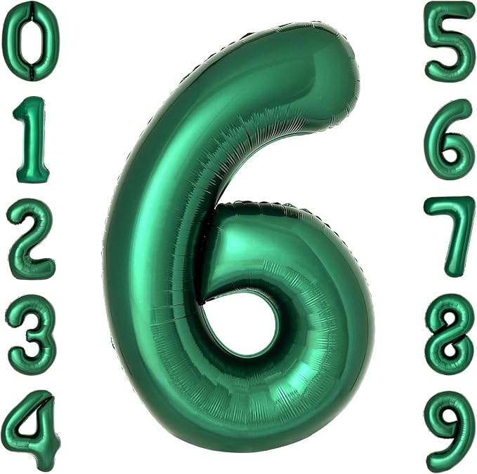 Dark Green Number 6 Balloons Large Emerald Green Number Balloons 40 Inch Jungle by cocodino