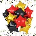 Red Black Star Balloons, 18 Inches Star Foil Balloons by FEYG