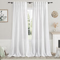 White Linen Curtains 112 Inches Long by Nanspring