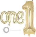 2 Pcs One Balloon Set, 40 Inch Number 1 Balloon and 41 Inch Script Letter One by AIQINHU