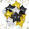 Black Gold Foil Star Balloons, 18 Inches Star Foil Balloons by FEYG
