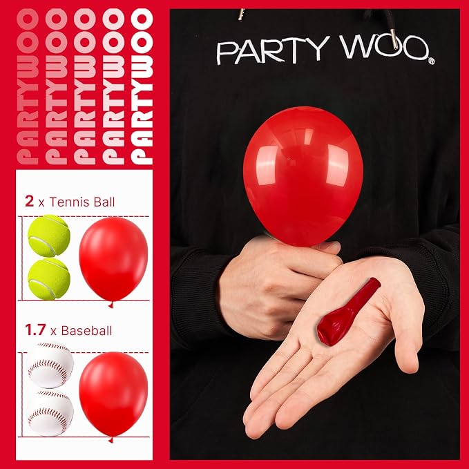 PartyWoo Red Balloons 100pcs Matte Red Small Latex Helium Balloons 5 Inch | - Image 4