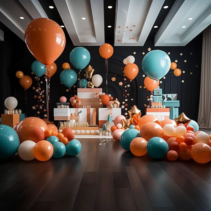 12 Inch Retro Bean Orange Balloons, Baby Shower, Graduate Party Decorations - Image 4