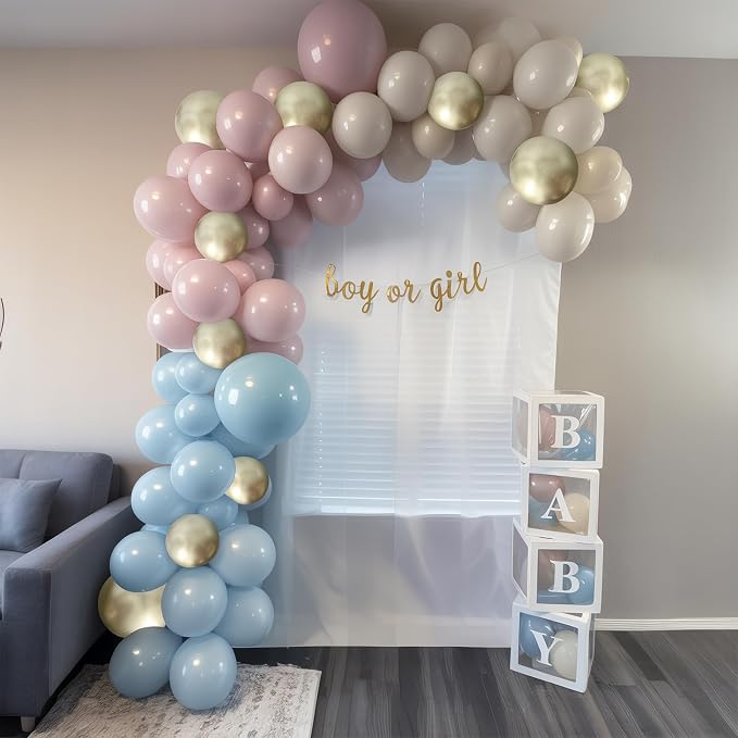 Gender Reveal Balloon Arch Kit, Metallic Gold Sand White Balloons - Image 8