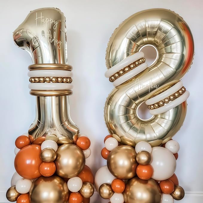 Champagne Gold 3 Balloon Number, 40 Inch Light Gold 3 Balloons Big Foil Mylar - Image 4