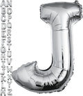 40 inch Silver Letter J Balloon, Big Size Alphabet Foil Mylar Helium Balloons by VHUWE