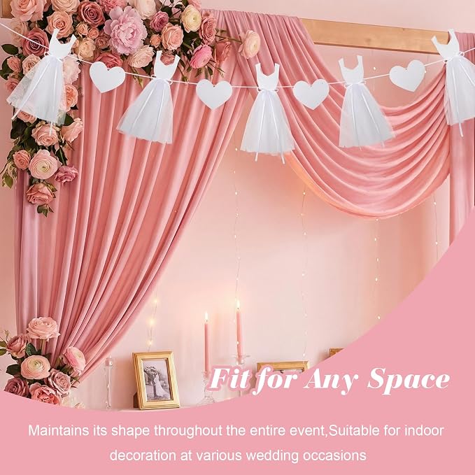 Charming Bridal Shower Decorations Glitter White Dress & Heart Bridal Shower - Image 4